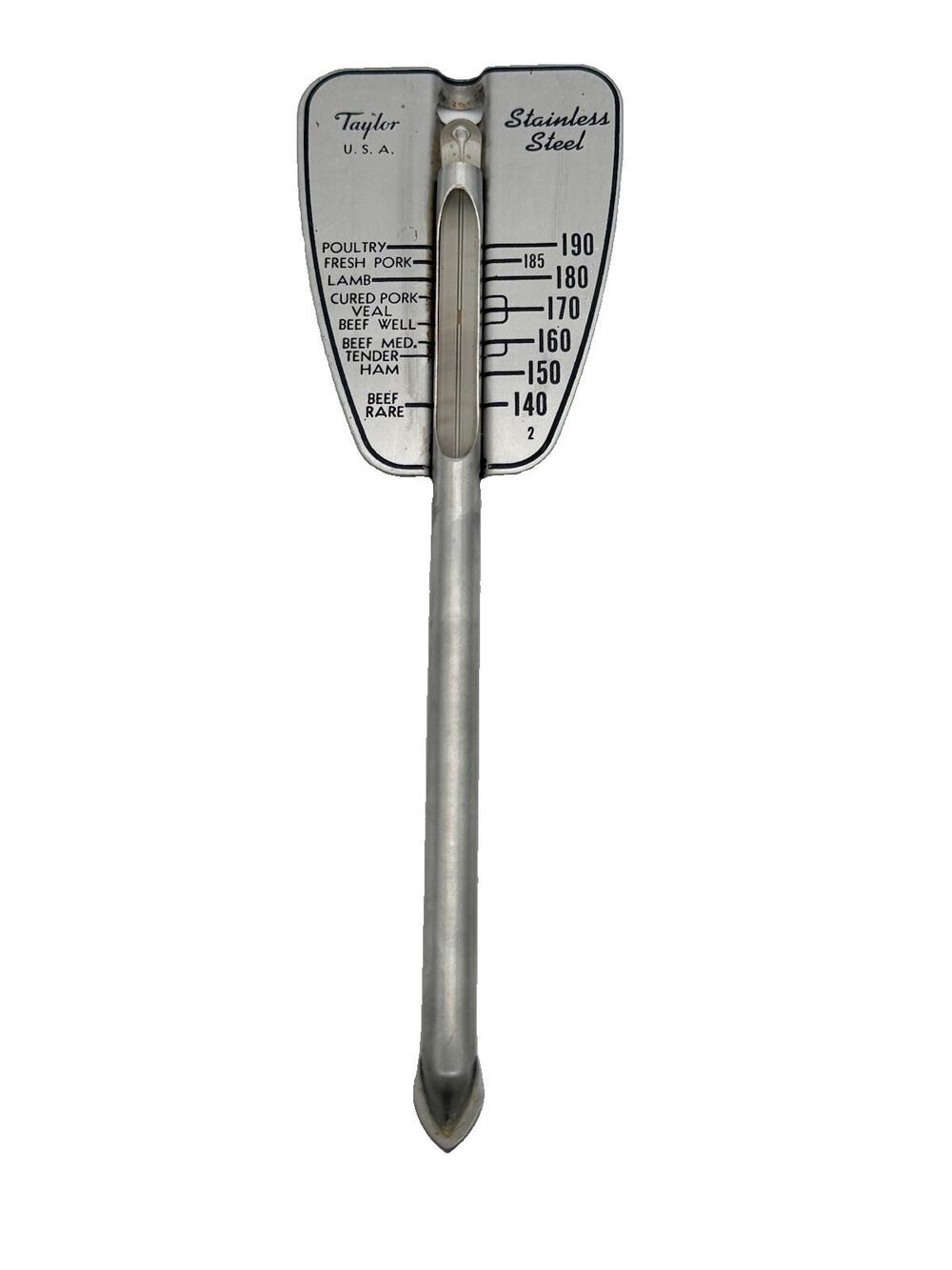 Vintage Taylor Stainless Steel Meat Thermometer Kitchen Tool MCM Kitchen Analog
